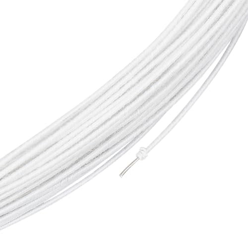 BENECREAT Fili Floreali Bianchi Da 20 m, Filo per Modisteria Rivestito In Cotone Da 1 mm, Fili con Stelo In Ferro per L'Artigianato di Fioristi, Realizzazione di Forniture per Cucire, Accessori