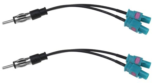 YINETTECH 2 Stück DAB-Splitter-Adapter DIN-Stecker auf Dual-Fakra-Stecker Autoradio-Antennen-Splitterkabel Fakra-Stecker auf DIN-Stecker Kabel RG174 Kompatibel mit Seat