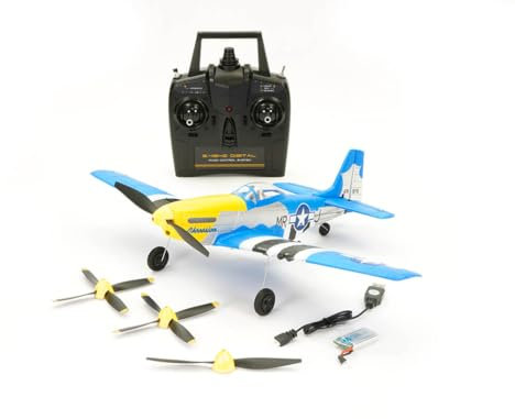 Volantex V761-5V2B P-51D MUSTANG V2 BLUE 4CH 400MM BRUSHED w/GYRO RTF RC Aircraft Toy