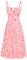 Damen Spaghetti Sun Dress Rockabilly A-Linie Flowy Swing Rokoko Kleid Rosa-Gelb Blumen XXL