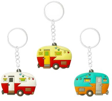 Lot de 3 porte-clés pour camping-car, accessoires pour remorques de voyage, camping - Porte-clés mignon pour décoration de camping-car, voyage, voyage
