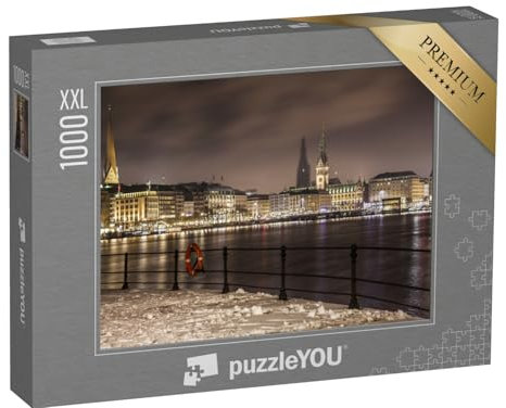 Puzzle 1000 Teile XXL „Hamburg im Winter“
