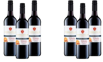 Oberrotweiler Winterflair Winzer-Glühwein rot - vollmundig fruchtiger Glühwein - der Klassiker, perfekt für die kalte Weihnachts- & Winterzeit - Anbaugebiet Kaiserstuhl (3 x 0,75 l) (Packung mit 2)
