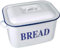 AMK® Falcon Mini Oblong Bread Bin 34cm Fits and Keeps Whole Loaves Fresh Traditionally Enameled With Blue Rim Dishwasher & Oven Safe
