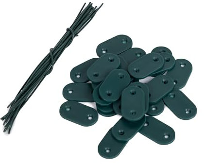 JORON Lot de 26 fixations pour brise-vue - Pinces de fixation en PVC résistant aux intempéries - Kit de fixation pour brise-vue - Vert