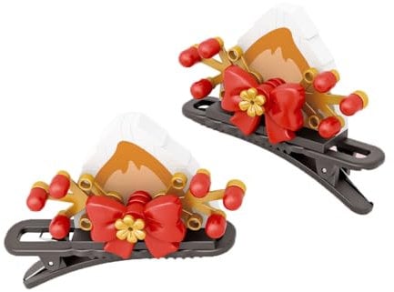 BuildCubes Weihnachts Elchohren Haarspangen Klemmbausteine für Erwachsene, Mini Partikel DIY Weihnachts Elchohren Bausteine Bausatz, 20+ Teile Konstruktionsspielzeug Weihnachts Geschenk