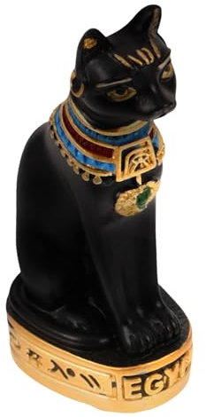 Ciieeo 2 STK Ägyptische Katzengottverzierung Segen-kätzchen-Sammlung Katzenstatue Basteln Bastet Katzenskulptur Hausdekorationen Für Zu Hause Ornamente Katze Schmuck Figur Black Harz