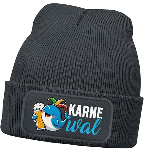 MoonWorks® Herren Beanie Patch Fasching Karneval Mütze mit Spruch Lustig Kpofbedeckung Kostüm Männer