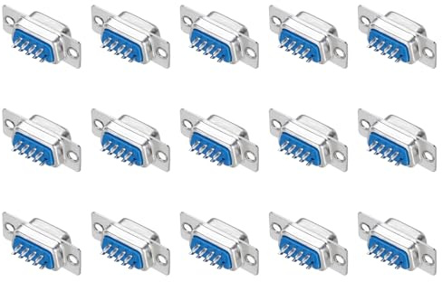 QUARKZMAN Connettore VGA Femmina a 9 Pin a 2 File per Terminali Porta Seriale per Attrezzature Meccaniche CNC Computer Confezione da 15