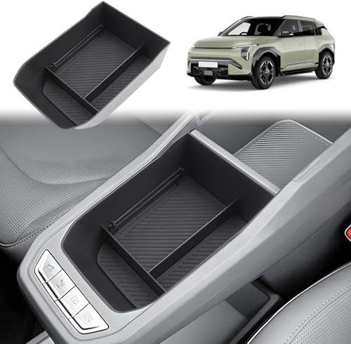 GAFAT Compatible with Kia EV3 GT Line 2025 2026 Centre Console Storage Box, In Front of Armrest, EV3 from 2024 Organiser Tray Shelves, Washable with Non-Slip Mats, EV3 Accessories