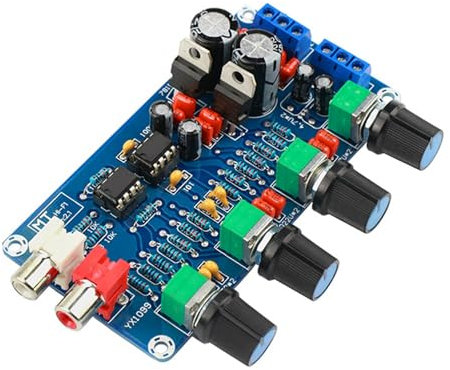 Cpolebev VerstäRker NE5532 VorverstäRker VorverstäRker LautstäRke Tone Kontrolle Fertige Platine HöHen Mitten Bass EQ DIY Dual AC 12V - 18V