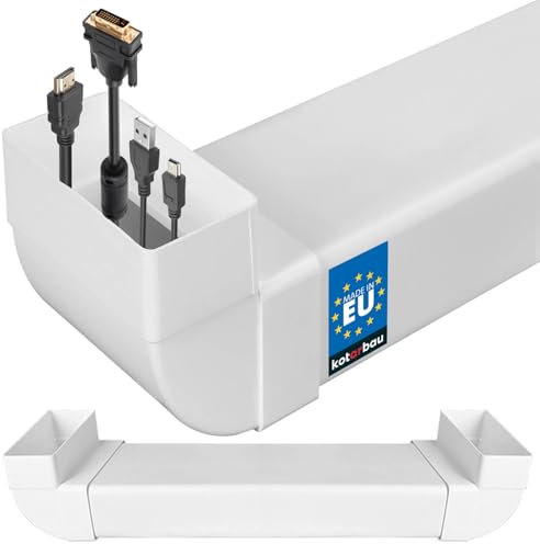 KOTARBAU® Kabelkanal Unterputz für TV 110 x 55 mm L: 62 cm Kunststoff unsichtbare Kabeldurchführung TV Kanal Unterputz Kabelkanal weiß Leitungskanal Kabelführungskanal