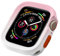 EAMOM Funda de TPU para Apple Watch Series Ultra 49 mm 9 8 7 41 mm 45 mm, carcasa con marco de parachoques para iWatch 6 5 SE 4 40 44 mm(Pink white,44mm)