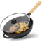 BRIZOLL Gusseisen Pfanne Ø22 cm mit Glasdeckel – Bratpfanne, Steakpfanne, Servierpfanne, Eisenpfanne, Gußeisenpfanne Griff abschraubbar – alle Herdarten: Induktion, Gas, Elektro, Ofen, Grill, Camping