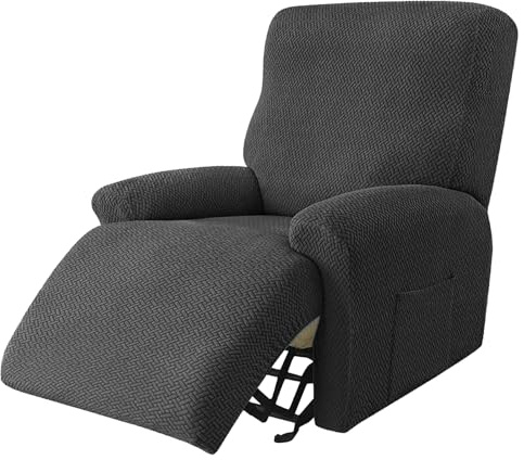 PORFOYO Housse extensible complète pour fauteuil relax - 4 pièces - Protection - Extensible - Poches