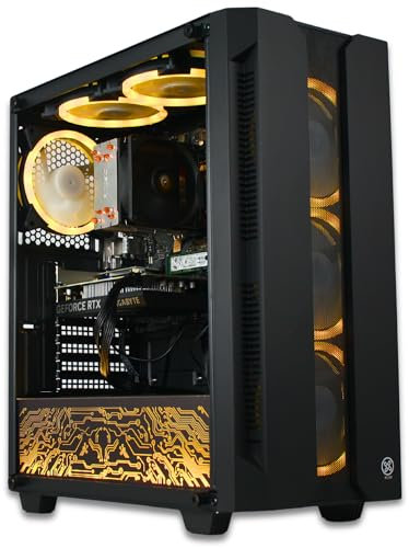 XUM Elite Prebuilt Gaming PC, Intel i5-13400F, RTX 5060 8GB, 16GB DDR4 RAM, 1TB NVMe SSD, 700W PSU, aRGB, WiFi 5, Windows 11, VR Ready, Streaming Ready, High-Performance Gaming Computer