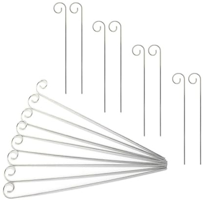 50 Stück Silberne Pflanzenschilder Haken, Wetterfeste Pflanzenstecker aus Edelstahl, 200mm Länge – Ideal für Gartenmarkierung, Pflanzenetiketten und Organisation in Beeten, Töpfen und Gewächshäusern