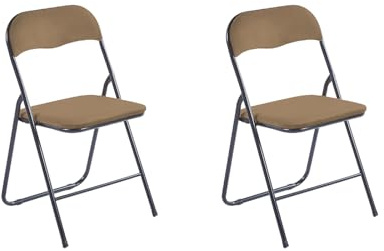 Hooma - 2er Set bequeme Klappstühle für Innen aus Samt - braun