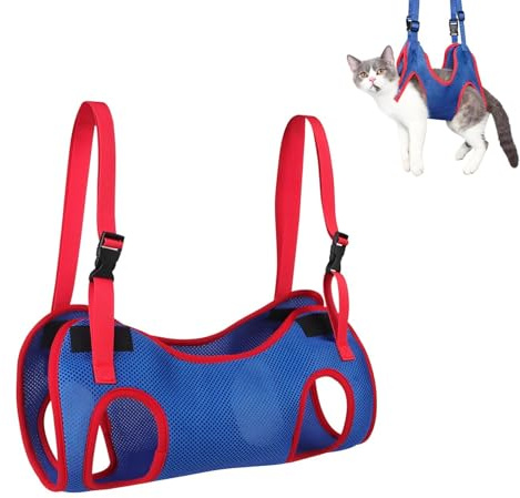 Dog Grooming Hammock,Dog Cat Grooming Harness Sling,Adjustable Dog Beauty Hammock Harness,Pet Hammock Harness for Dogs/Cats,Buckle Beauty Restraint Strap for Pet Bathing,Trimming,Cutting Nails (L)
