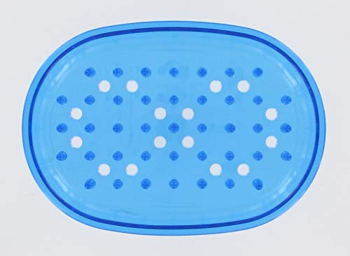 Fackelmann 521471 Porte savon plastique, porte savon douche, porte savon cuisine, support savon, Plastique, Blanc, Transparent, Bleu, Gris, 12,7 x 9 cm