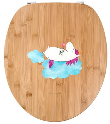 Mr. & Mrs. Panda Motiv WC Sitz Einhorn Verliebt - Geschenk, Wolke, Einhörner, Unicorn, WC-Sitz, Klobrille, Toilette, Freundin, Toilettendeckel,