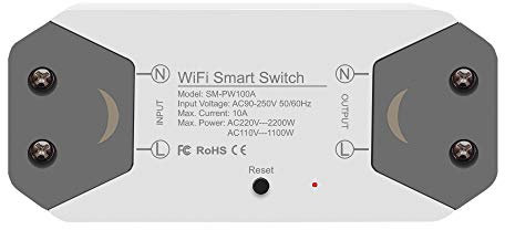 Jinvoo WLAN-Smart-Lichtschalter, kabelloser Relaisschalter, App-Fernbedienung, Timing-Funktion, kompatibel mit Amazon Alexa (Echo)/Google Home, unterstützt iOS und Android (1 Stück)
