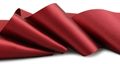 finemark 3 m x 72 mm Satinband Sophie Bordeaux (018) Satin Tischband Schleifenband ohne Draht breites weiches Band Tischdekoration Tisch Deko Geschenkband mit einseitigem Glanz
