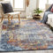 Surya Miami Wohnzimmer Teppich modern – Abstrakt Design in Marmor Optik für Wohnzimmer 200x274 cm, Esszimmer, Schlafzimmer - Marmor Teppich groß, weicher Teppich Kurzflor in Dunkelblau, Rost und Grau
