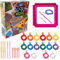 Allazone 203 Stück Webstuhl Knitting Loom Set Loom Topflappen Schlaufen Strickring Rahmen mit Elastische Seil Kinder DIY Basteln Werkzeug, 8 Farben Topflappenschlaufen mit Häkelnadel