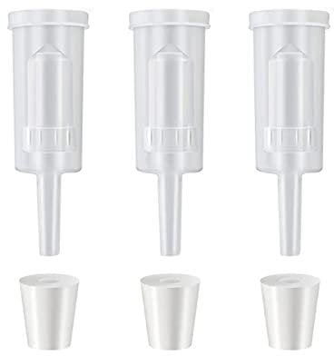 Amindz 3 Piezas Fermentación Airlock,Esclusas de Aire y Arandelas de Silicona,Válvula Fermentación Plástico,Fermentador de Aire para Fabricar Cerveza Vino