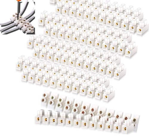 Guidre 10 Pcs Morsettiere a Doppia Vite 380V 10A 12 Posizioni Morsetti Elettrici per Collegamento di Elettrodomestici Circuiti Elettronici Macchine