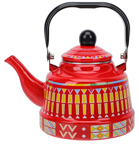 DOITOOL Jarra De Leche De Esmalte Hervidor De Agua Antiguo Tetera De Cerámica para Estufa Hervidor De Agua con Silbido Artículos para El Hogar Acero Inoxidable Tetera De Flores Haz Te Café