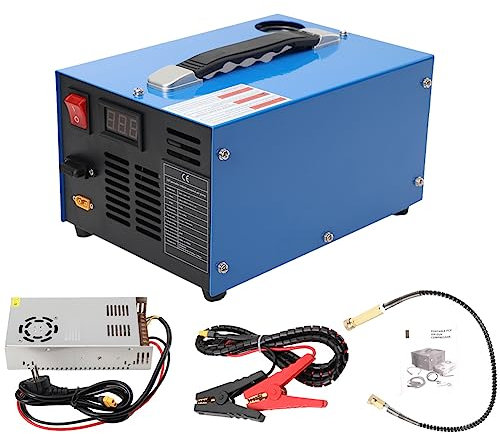 TABODD Compressore d'aria ad alta pressione PCP 300 W 30 MPa/300 bar/4500 PSI Portatile PCP Pompa ad aria ad alta pressione Spegnimento automatico Compressore per bottiglia di gonfiaggio PCP Inflator