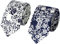 HOULIFE Herren Blumen Krawatten - Dünne Herrenkrawatte, Skinny Herren Krawatte Schmale Krawatte 6cm, Baumwoll Krawatten für den Täglichen Gebrauch In der Hochzeit, Party (Weiß & Blau gemischt, 2Stk)