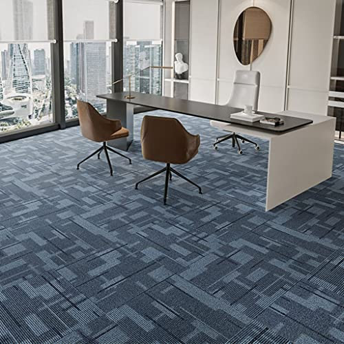 BAXIS 40Pcs /10 ㎡ Carpet Squares Anti-Slip Thick Carpet Floor Tiles Heavy Duty Washable Loop Pile Soft Floor Tile Mats for Commercial Retail Office (Color : Style5, Size : Bitumen Backing)