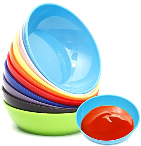 Youngever Lot de 9 Plat de Sauce en Plastique, Coupelles à Sauce (Rainbow)