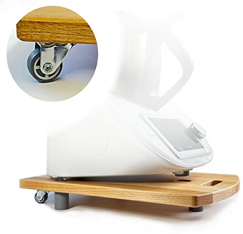STAFECO® Tabla deslizante para Thermomix Premium TM6 TM5, accesorio fácil de mover y soporte seguro (madera engrasada)