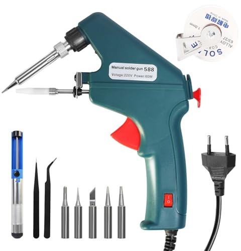TIHOOK Lötkolben Set, 60W 220V Lötpistole, Lötpistole mit Schweißdraht, Schnelles Aufheizen, Einhandbedienung, zum Schweißen und Reparieren