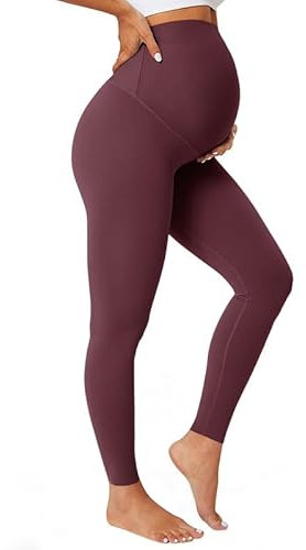 BAYDI Nudi Blickdichte Umstandsleggings High Waist Umstandshose Damen Schwangerschaft Leggings Lang Stretch Schwangere Hose