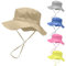 Rayson Sonnenhut Baby Kinderhut Fischerhut UV Schutz Hut mit Breiter Krempe Verstellbarer Kinder Sommer Mütze Mädchen Jungen(Khaki)