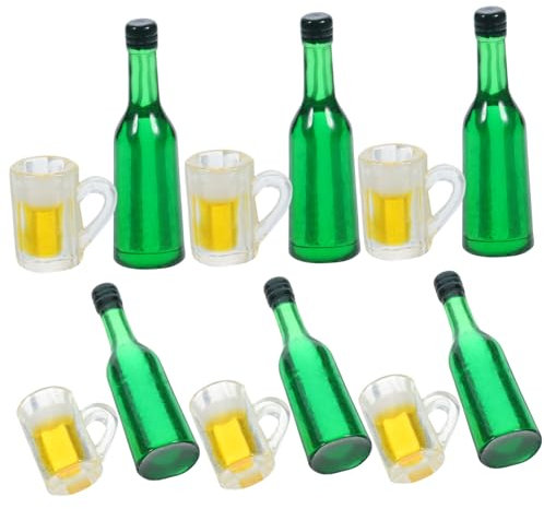 ibasenice Miniatur-bierbecher Bierkrüge Mini-Bierflaschen Mini- -Requisiten Harz-mini-bierkrüge 1er-Set Für Miniatur-szenendekor