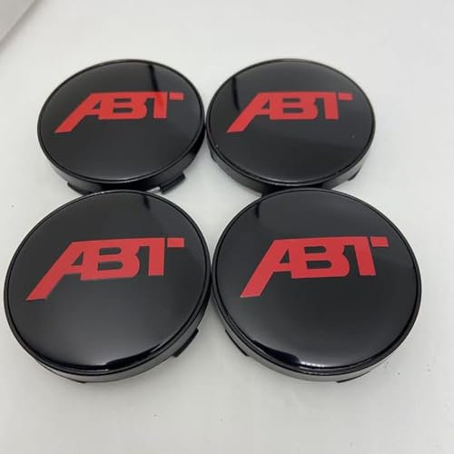 DHJKCBH 4 Stück Auto Nabendeckel Aufkleber für ABT 60MM Radnabenabdeckung Auto Radnabenkappen Aufkleber Abzeichen Logo Sticker Zubehör