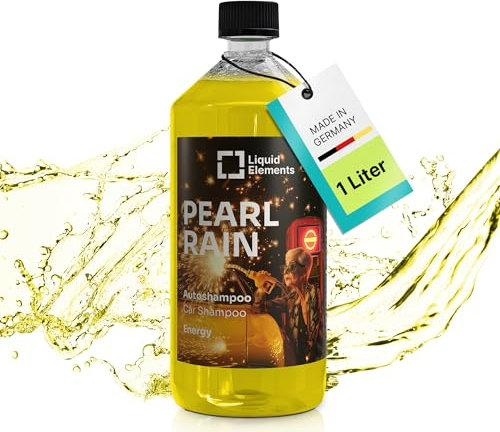 Liquid Elements – Pearl Rain Autoshampoo 1 Liter – Autoreiniger entfernt hartnäckige Verschmutzungen – ohne Wachse & Versiegelungen anzugreifen – mit Energy-Duft