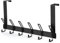 Over Door Hooks, 6 Hooks Over Doors Hanger 1 Pack Heavy Duty Coat Hooks with Rust Resistant Door Hook Coat Rack for Towels Jackets Purses Bags Clothes Robes (Black)