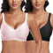 Jiuday Soutien Gorge sans Armature Grande Taille Soutiens-Gorge Femme Push Up Rembourré Soutien Gorge sans Complexe Brassiere Classiques Comfit Generous (Noir+Rose,3XL)