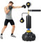 GYMAX Box Speed Trainer, höhenverstellbarer Standboxsack mit 2 Reflexbällen & 360°-Drehstange, Sand/Wasser befüllbar, Boxsack Stehend Erwachsene&Jugendliche mit Saugfuß für Muay Thai, MMA