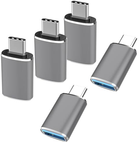 USB C auf USB Adapter 5-Pack,Thunderbolt 4 5 USBC Stecker zu USB Buchse OTG Adapter,Typ A Stick Konverter Zubehör für Apple MacBook Pro Air,iPhone 16 15 Max,iPad Mini,Samsung Galaxy S24 S25