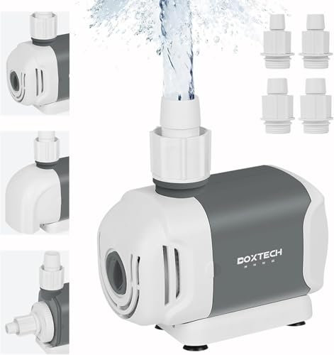 boxtech Bomba de Agua Sumergible 55W 3500L/H Bomba Ultra Silenciosa Bomba de Agua Sumergible con 4 Boquillas Bomba de Agua Sumergible para Acuarios, Estanques, Hidroponía, Peceras ¡y mucho más!