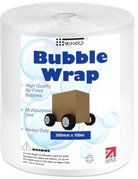 SelfHold Roll of Bubble Wrap 500mm x 100m | Quality Bubble Wrap Roll for Shipping, Storage, and Protect Your Goods | Suitable for wrapping glassware, electronics, artwork, furniture, laptops, etc