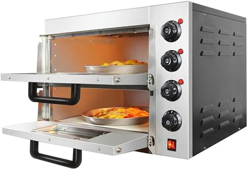 XSDAJSD Horno eléctrico Comercial de Doble horneado, Tostador Profesional con Temporizador, panificadora, procesador de Alimentos para panadería.